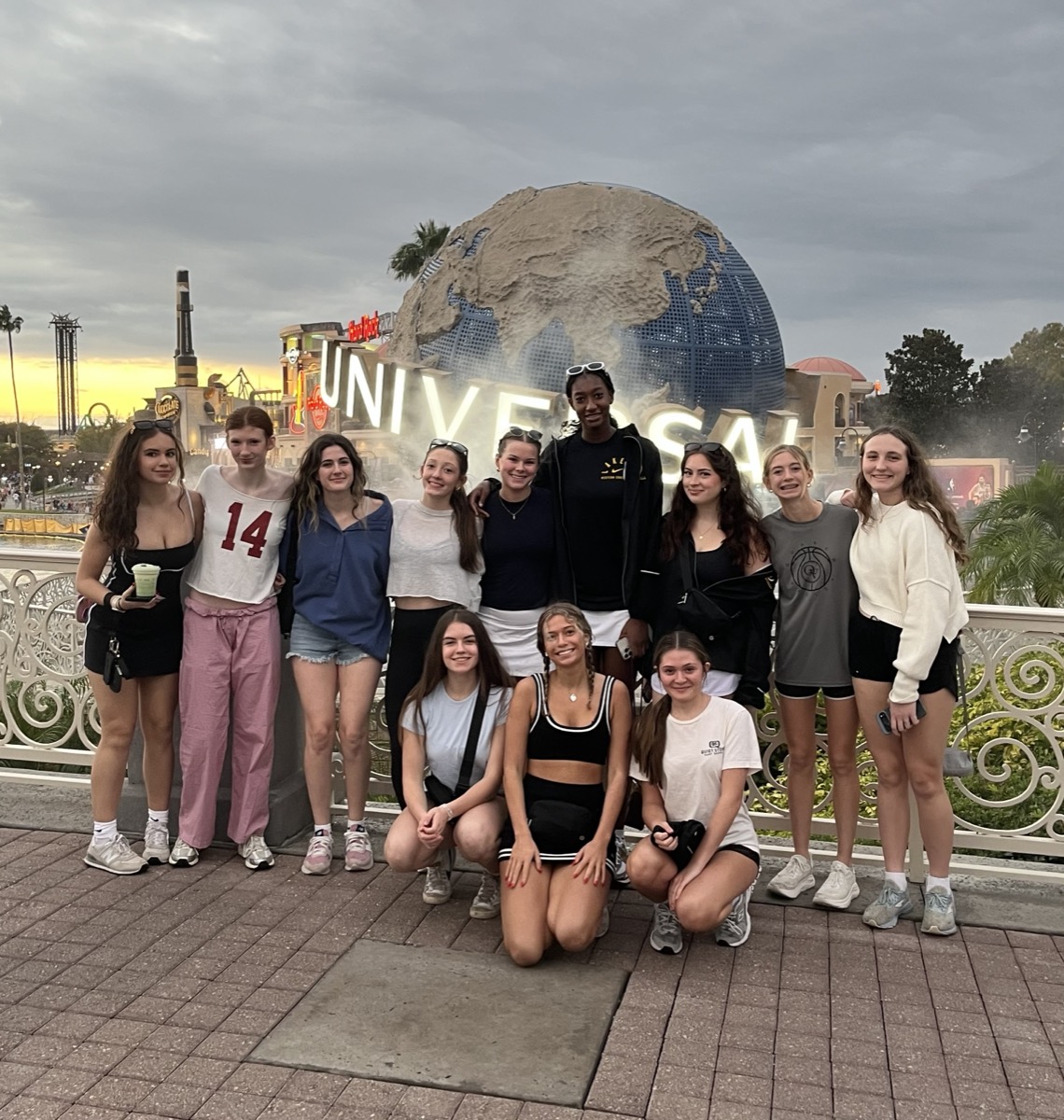 QV Girls Basketball team at Universal Studios during their Florida trip